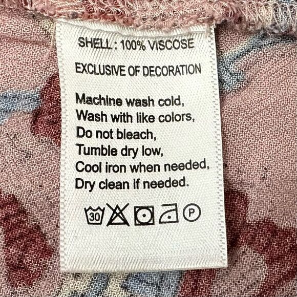 Calligraphie Boho Floral Smoked Romantic Long Sleeves Top - Picture 10 of 11